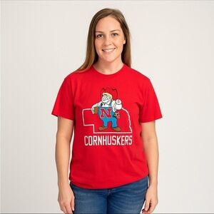 Nebraska Cornhusters Vintage-style T-shirt Herbie Husker Size Small Womens